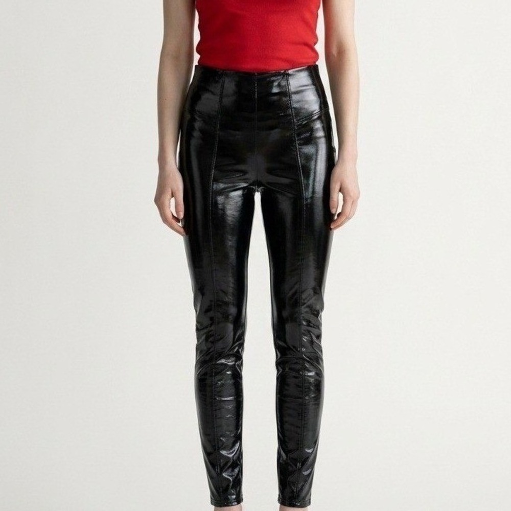 Spanx Faux Patent Leather Hi Shine Leggings Women's Large